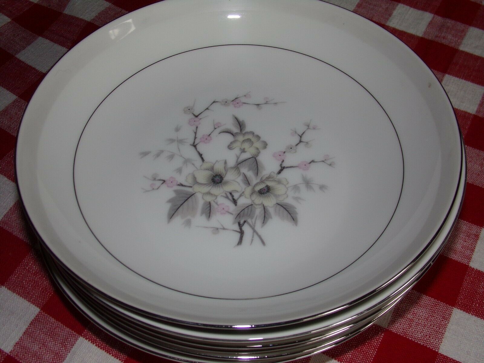 Se Of 6 Harmony House Nannette H.h.lt Dawn Grey Soup Bowl Made In Japan